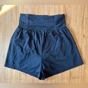 Black Women's High-Waisted Athletic Shorts